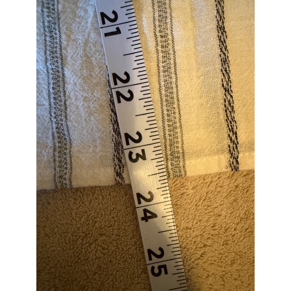 Vince Camuto Womens Flutter Sleeve Square Neck Striped Metallic Blouse White M - Picture 5 of 5